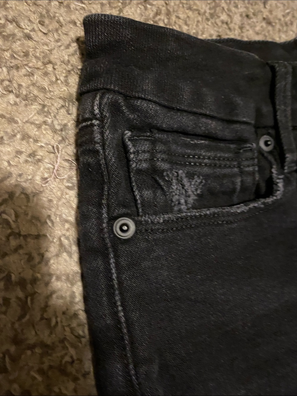 Good American Black Denim Raw Hem Cropped Skinny Jeans - Picture 5 of 5